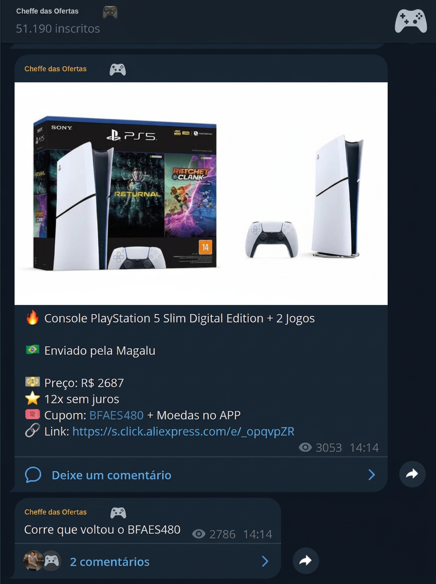 Oferta recente de PlayStation 5